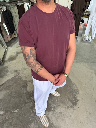 Bordo NGR Cupra Kumaş T-Shirt 