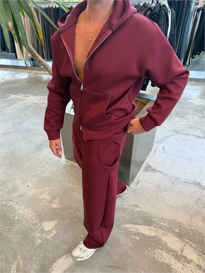 Bordo Panda Scuba Kapişonlu Takım SK9348