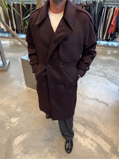 Bordo Premium Yün Uzun Kaşe GG95