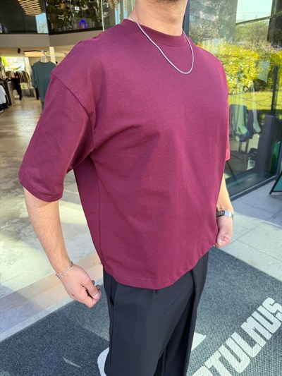 Bordo SNZ Box-Fıt Basic T-shirt 