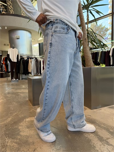 Buz Mavisi Super Baggy Kot Pantolon WE4051
