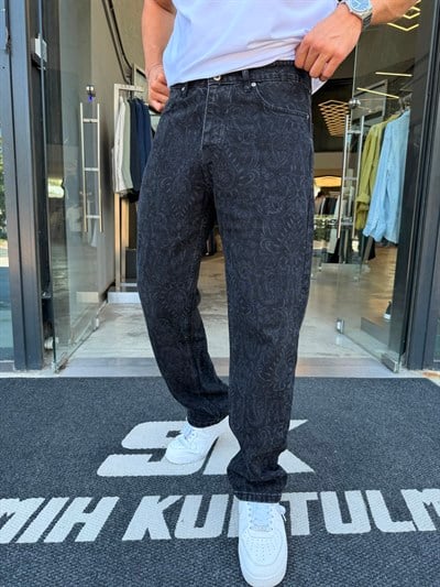 Desenli Kot Pantolon WE410