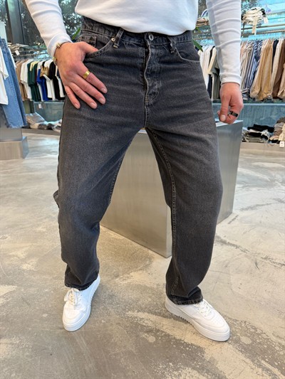 Füme Baggy Kalıp Kot Pantolon -W470