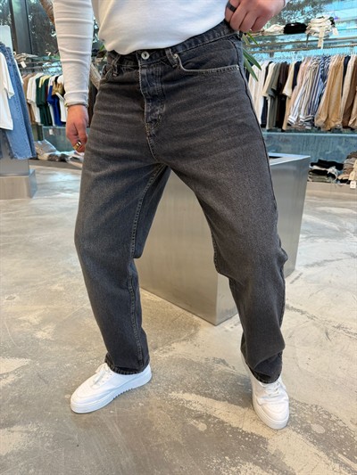 Füme Baggy Kalıp Kot Pantolon -W470