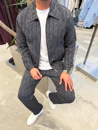 Lacivert Kırçınlı Takım -M2771