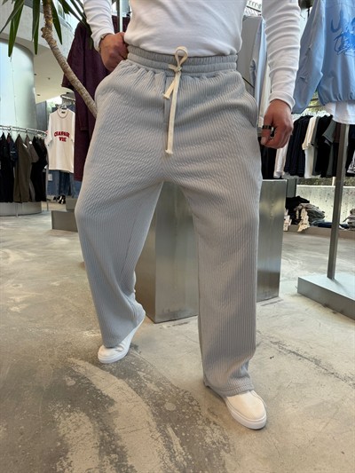 Gri Rachell Ottoman Kumaş Pantalon 