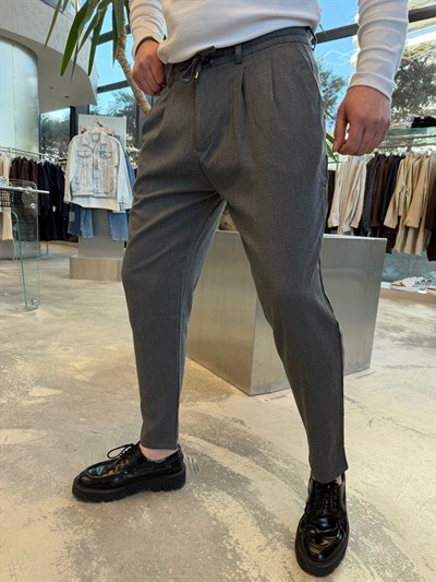 Gri W İthal Kumaş Keten -5062