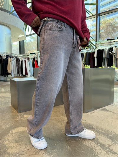 Kahverengi Yıkamalı Super Baggy Kot Pantolon WE4051