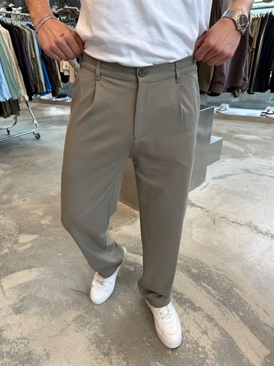 Haki Dyogonell Kumaş Regular Kalıp Pantolon RT5021-1245