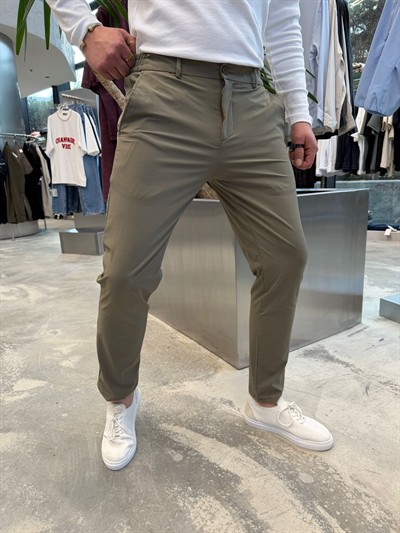 Haki İthal Keten Pantolon -N2026
