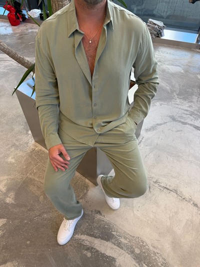 Haki Modal Fırçalı Takım -2512