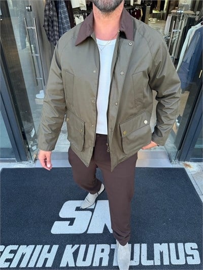 Haki MR Yağlı Kumaş Urban Ceket