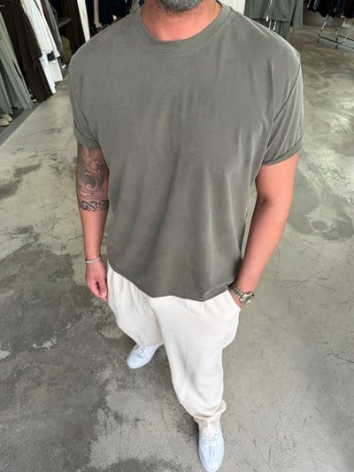 Haki NGR Cupra Kumaş T-Shirt 