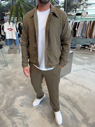 Haki Petek Örme Takım -W5100