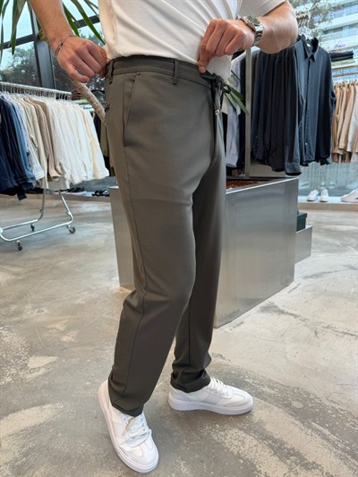 Haki Regular Kalıp Petek Örme Pantolon NWP16003