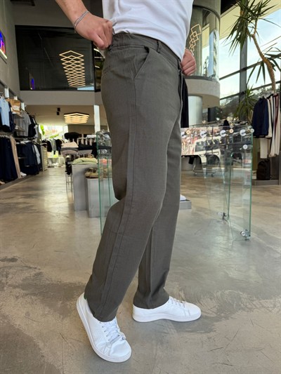Haki Regular Keten Pantolon W5077
