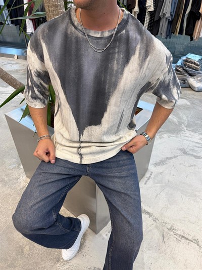 İthal Siyah Kumaş Desenli  Yıkamalı -E71-55