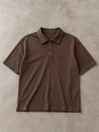 Kahve Polo Yaka T-Shirt