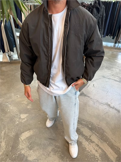 Kahve Rt Arka Baskılı Ceket