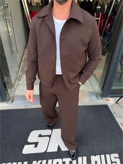 Kahverengi Flare Fit Takım GG984