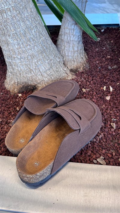 Kahverengi Loafer Terlik
