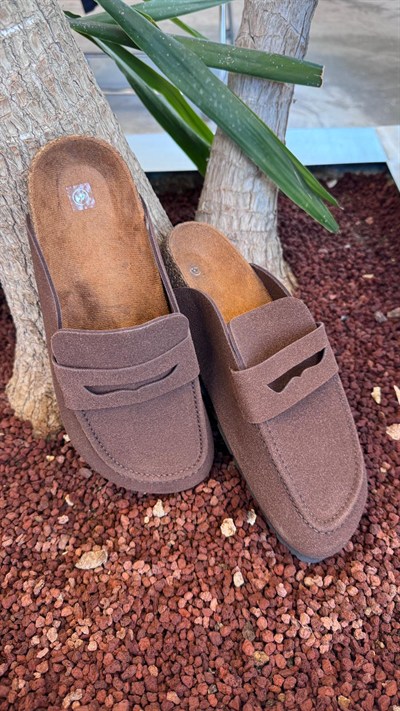 Kahverengi Loafer Terlik