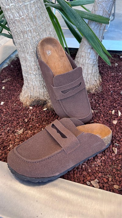 Kahverengi Loafer Terlik