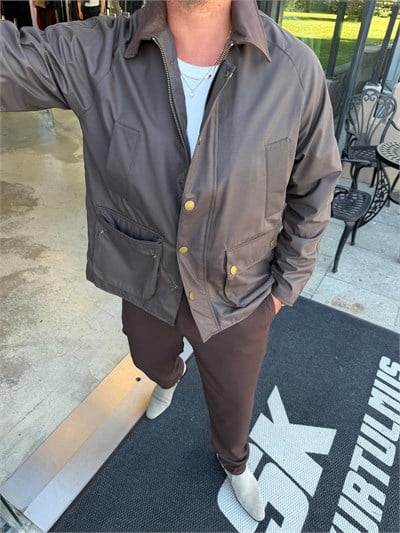 Kahverengi MR Yağlı Kumaş Urban Ceket