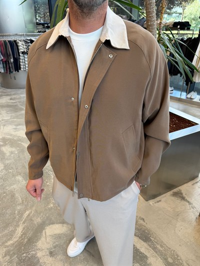 Kahverengi SNZ Modal kumaş mevsimlik ceket
