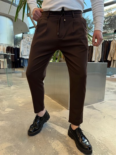 Kahverengi W İthal Kumaş Keten -5062