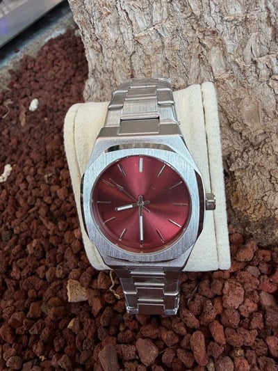 KIRMIZI KADRAN ÇELİK KORDON SAAT