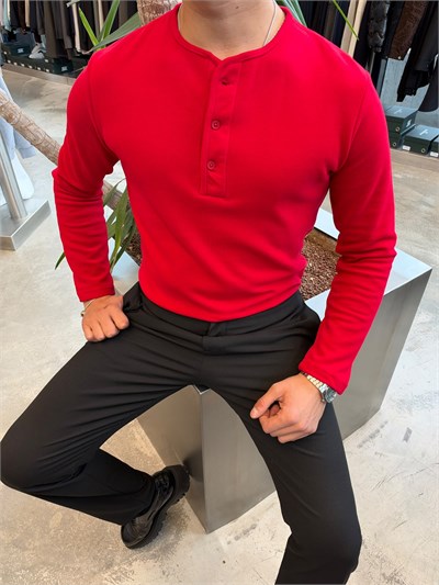 Kırmızı NG Selanik Kumaş Sweat