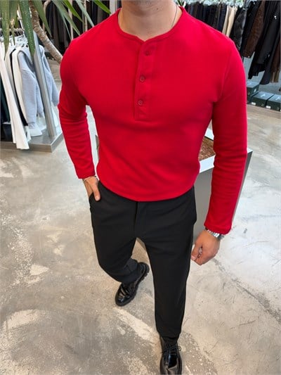 Kırmızı NG Selanik Kumaş Sweat