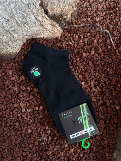 Siyah Kısa Bambu Çorap 