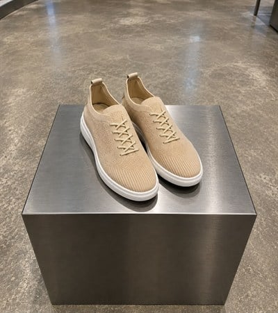 Krem Bağcıklı Slip-On Ayakkabı