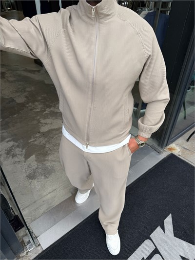 Krem Fitilli Fermuarlı Takım MR2858