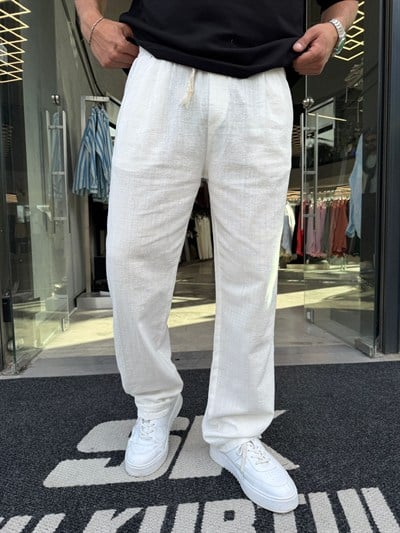 Krem NGR Keten Pantolon