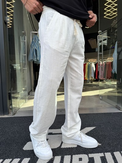 Krem NGR Keten Pantolon