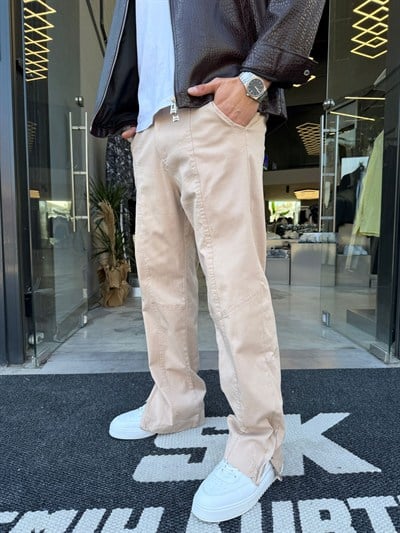 Krem Paça Fermuarlı Gabardin PNT -W5025