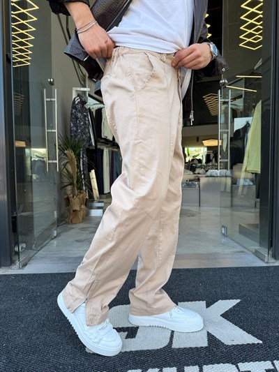 Krem Paça Fermuarlı Gabardin PNT -W5025