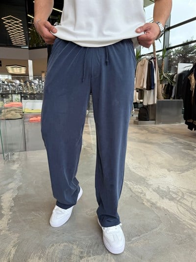 Lacivert  Cupra Kumaş Baggy Eşofman