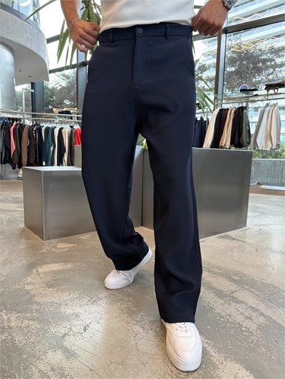Lacivert Fitilli Baggy Pantolon W5122