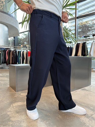 Lacivert Fitilli Baggy Pantolon W5122