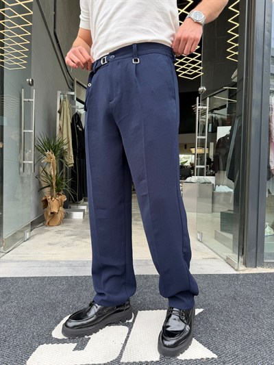Lacivert GG Kemer Detaylı Premium Pantolon 