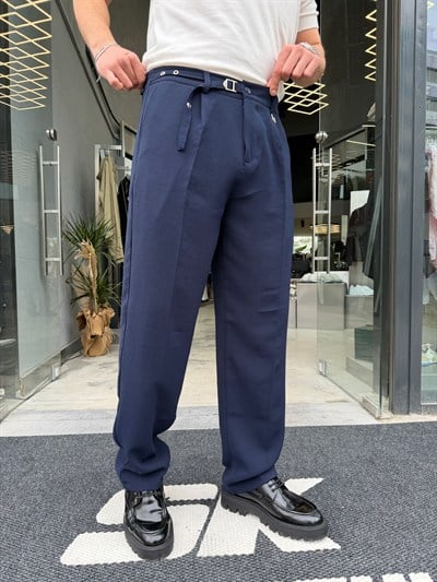 Lacivert GG Kemer Detaylı Premium Pantolon 