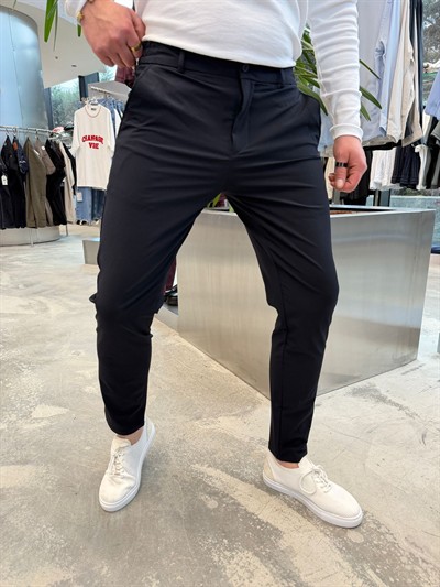 Lacivert İthal Keten Pantolon -N2026