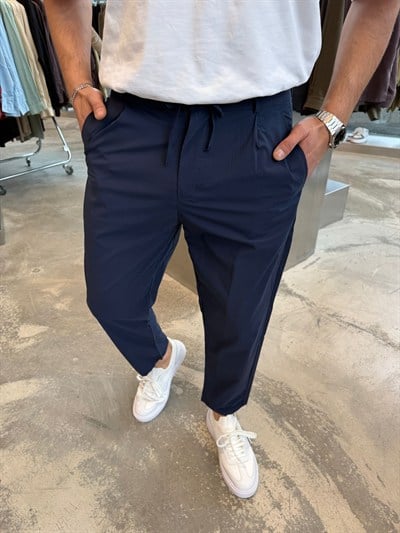 Lacivert İthal Paraşüt Kumaş Pantolon RT5107