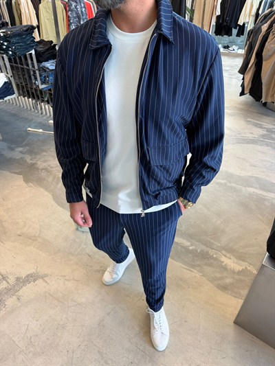 Lacivert LNS Çizgili Takım