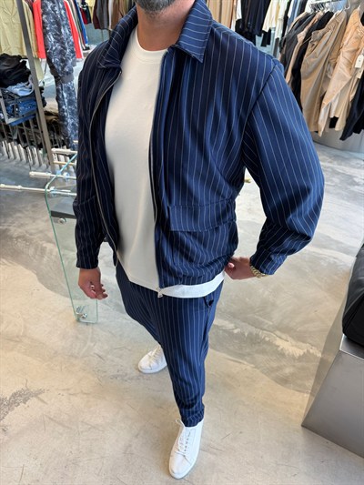 Lacivert LNS Çizgili Takım