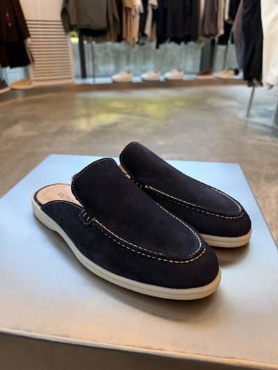 Lacivert Loro SK Orjinal Dana Derisi Loafer Terlik SK-129